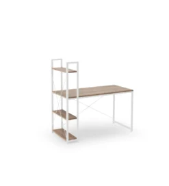 Biurko NARVIK 120 cm w kolorze biały dąb sonoma*Halmar Online