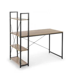 Biurko NARVIK 120 cm w kolorze czarny dąb sonoma*Halmar Sale