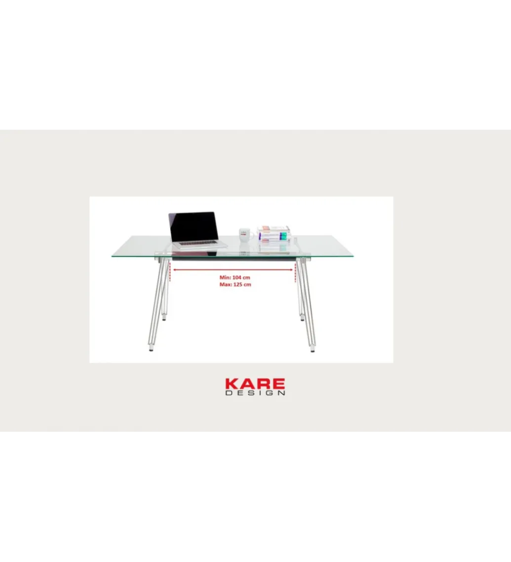 Biurko OFFICIA 160 x 80 cm szklane*KARE Online