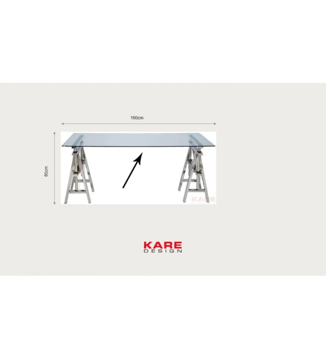 Biurko OFFICIA 160 x 80 cm szklane*KARE Online