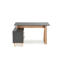 Biurko rozkładane SERGIO XL 134 cm - 210 cm antracytowe*Halmar Outlet