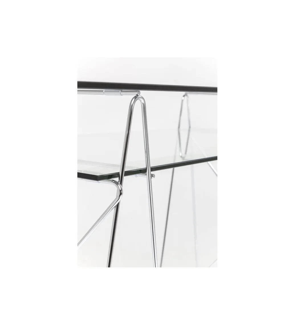 Biurko szklane POLAR 130 cm srebrne*KARE Outlet