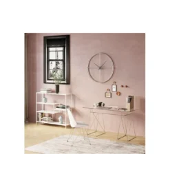 Biurko szklane POLAR 130 cm srebrne*KARE Outlet