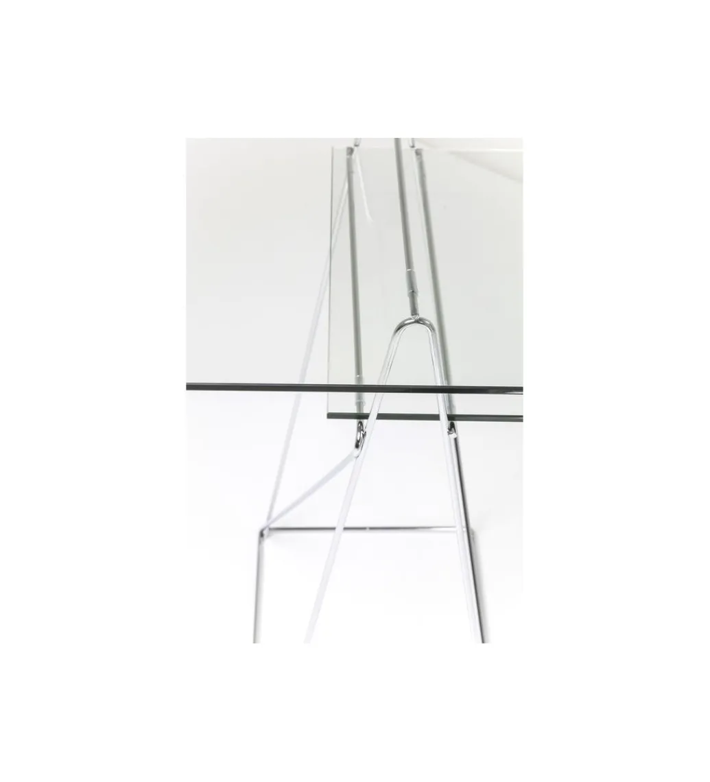 Biurko szklane POLAR 130 cm srebrne*KARE Outlet