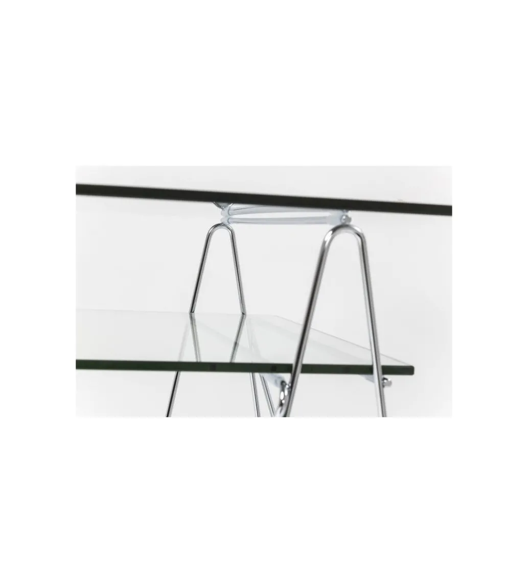 Biurko szklane POLAR 130 cm srebrne*KARE Outlet