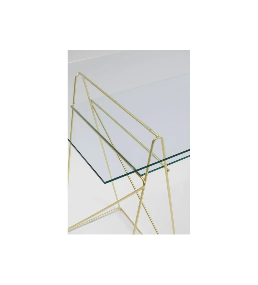 Biurko szklane POLAR 135 cm złote*KARE New