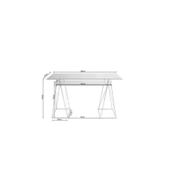 Biurko szklane POLAR 135 cm złote*KARE New