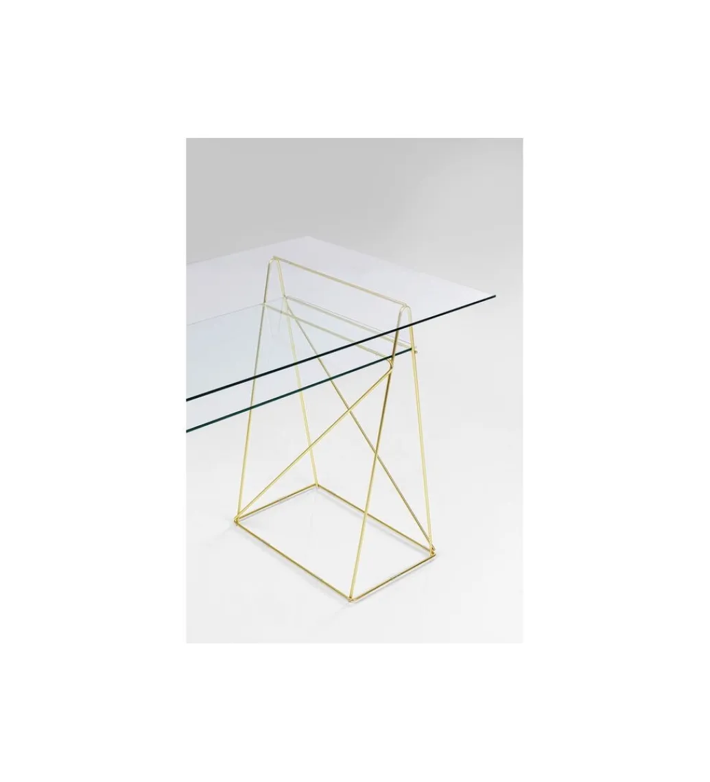 Biurko szklane POLAR 135 cm złote*KARE New