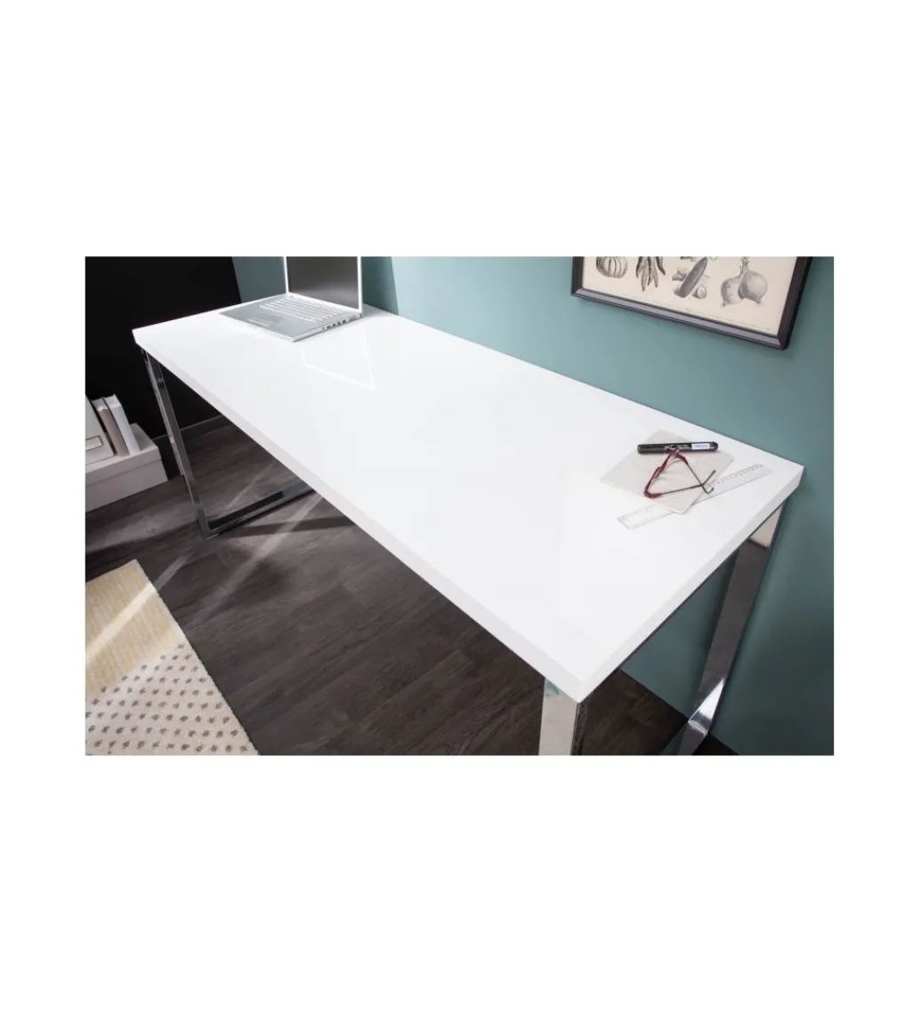 Biurko White Desk 140 cm białe*Invicta Interior Best