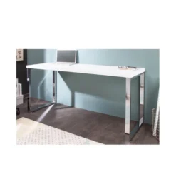 Biurko White Desk 140 cm białe*Invicta Interior Best