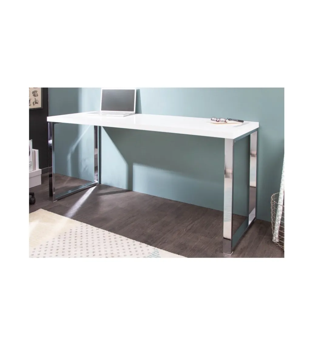 Biurko White Desk 140 cm białe*Invicta Interior Best