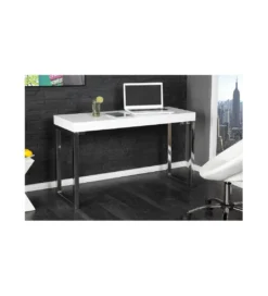 Biurko White Desk 120 cm białe*Invicta Interior Clearance