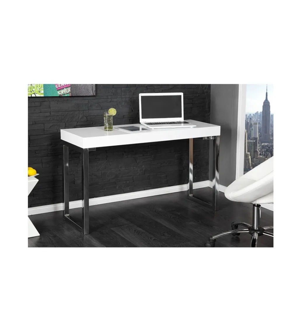 Biurko White Desk 120 cm białe*Invicta Interior Clearance