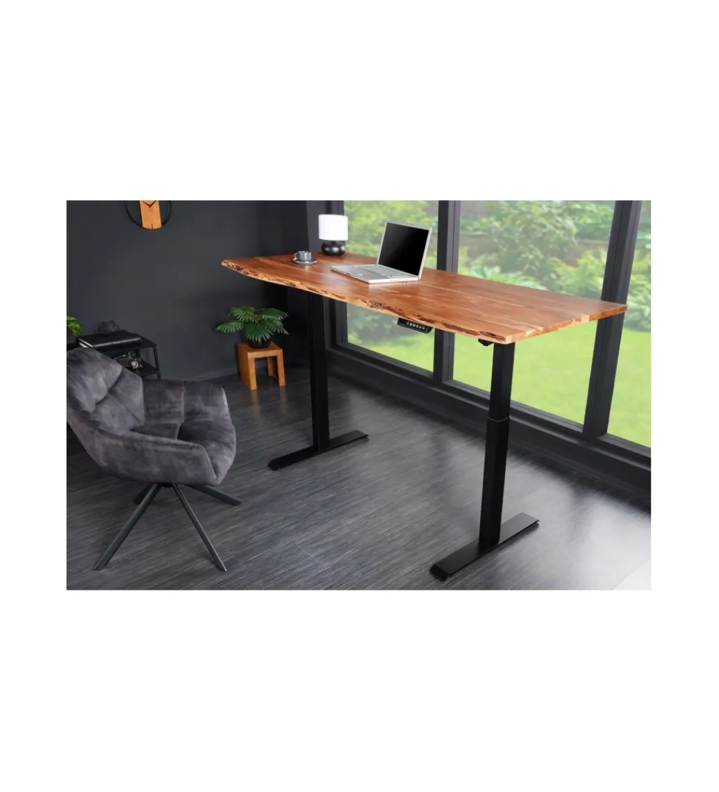 Biurko z regulowaną wysokością ARKTYKA Mammut 160 cm drewno akacja*Invicta Interior - przedsprzedaż Outlet