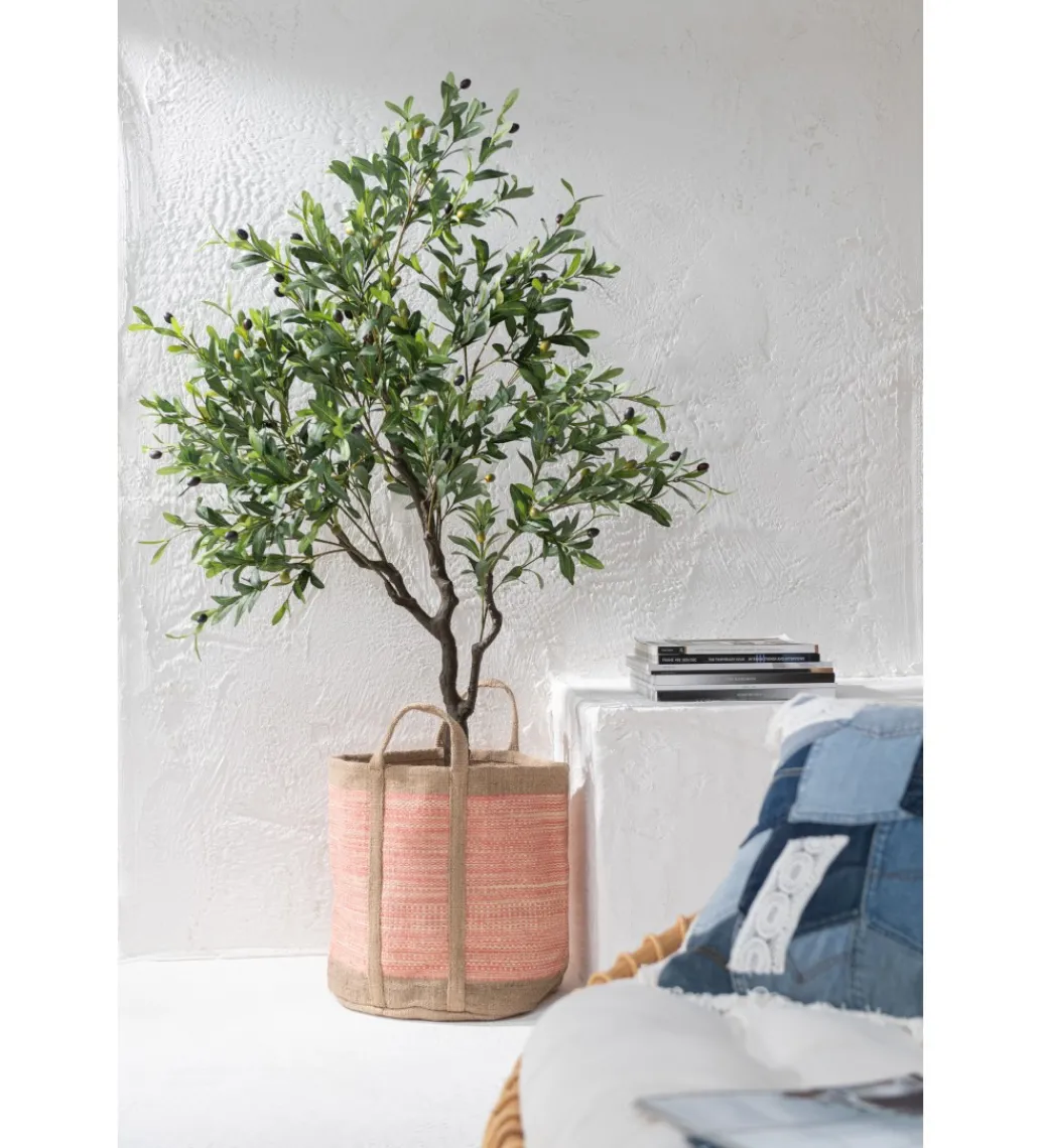 Donica BASKET 40 cm naturalna różowa*J-Line Online