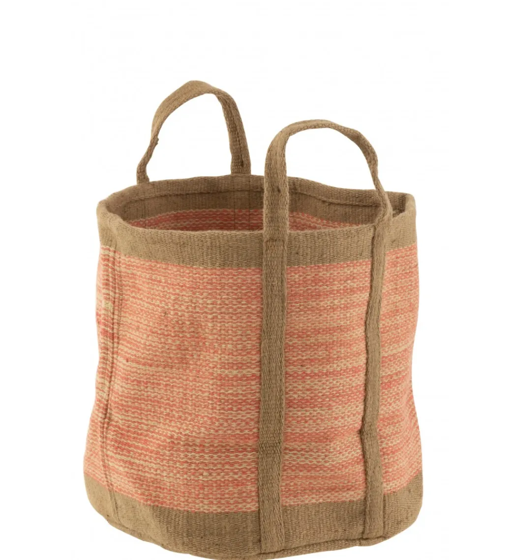 Donica BASKET 40 cm naturalna różowa*J-Line Online