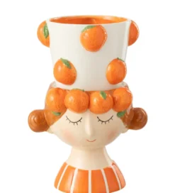 Donica FLOWERPOTTY 30 cm ceramika pomarańczowa*J-Line Sale