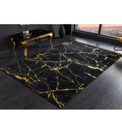 Dywan MARBLE 160 x 240 cm czarno złoty*Invicta Interior Discount