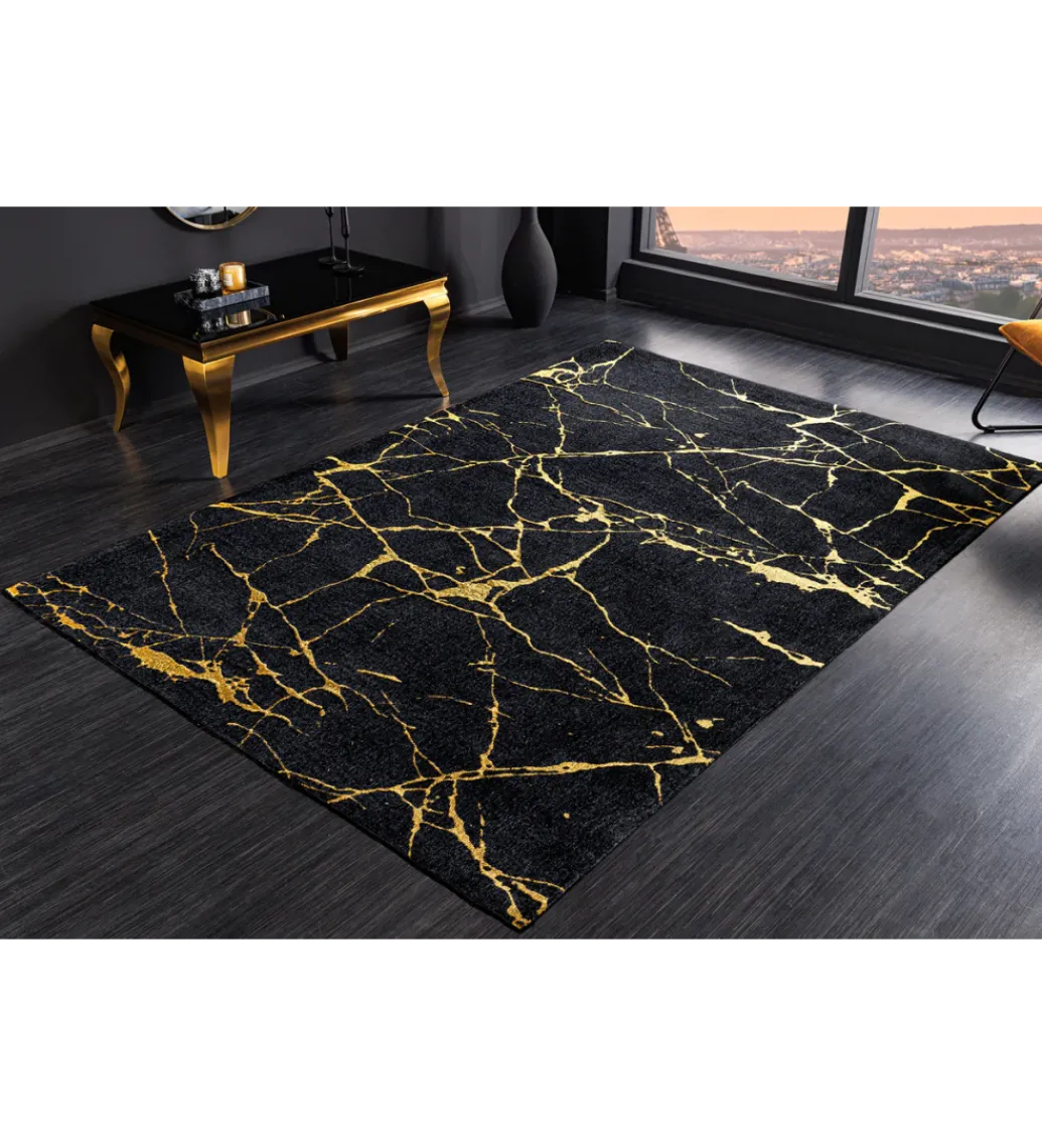 Dywan MARBLE 160 x 240 cm czarno złoty*Invicta Interior Discount