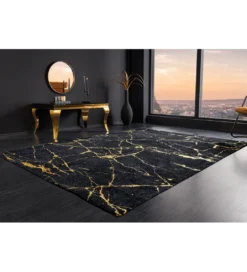 Dywan MARBLE 160 x 240 cm czarno złoty*Invicta Interior Discount