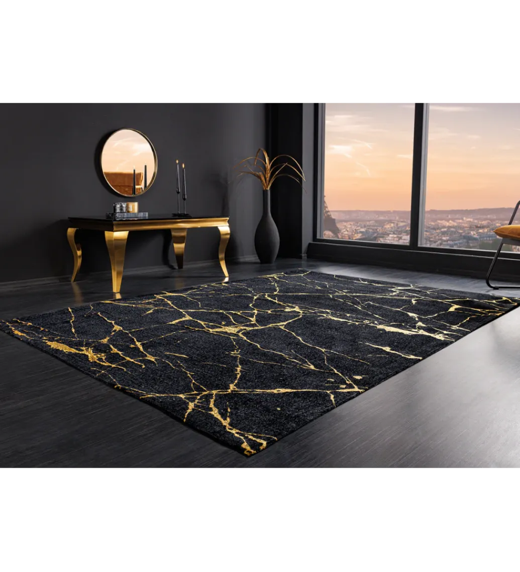 Dywan MARBLE 160 x 240 cm czarno złoty*Invicta Interior Discount