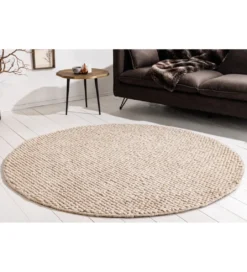Dywan WOOL 150cm okrągły beżowy*Invicta Interior Best