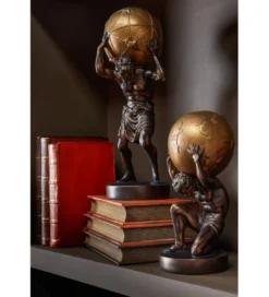 Figurka BALL HOLDING 42 cm ciemno brązowa złota*J-Line Discount