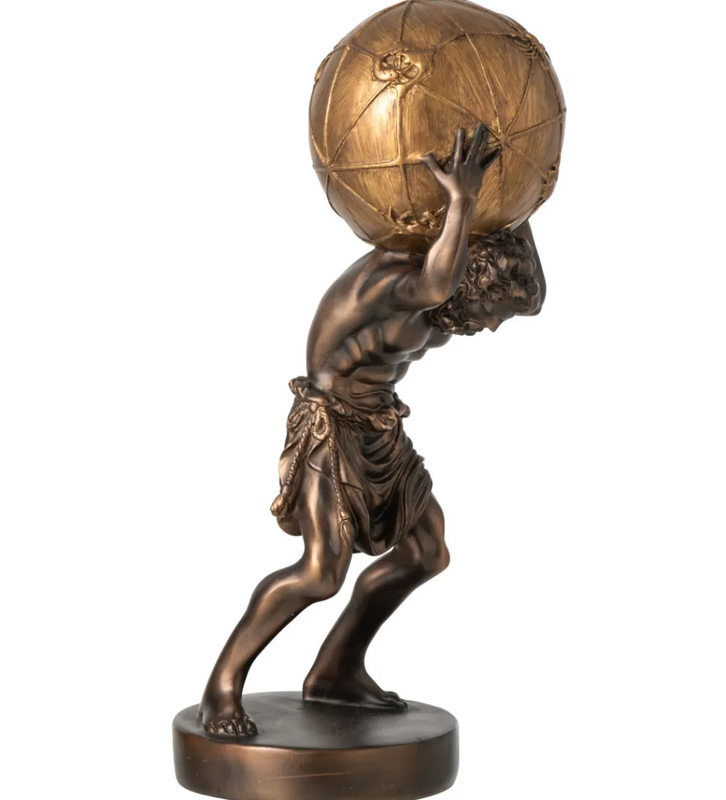 Figurka BALL HOLDING 42 cm ciemno brązowa złota*J-Line Discount