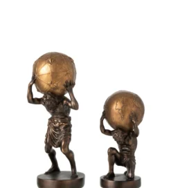 Figurka BALL HOLDING 42 cm ciemno brązowa złota*J-Line Discount