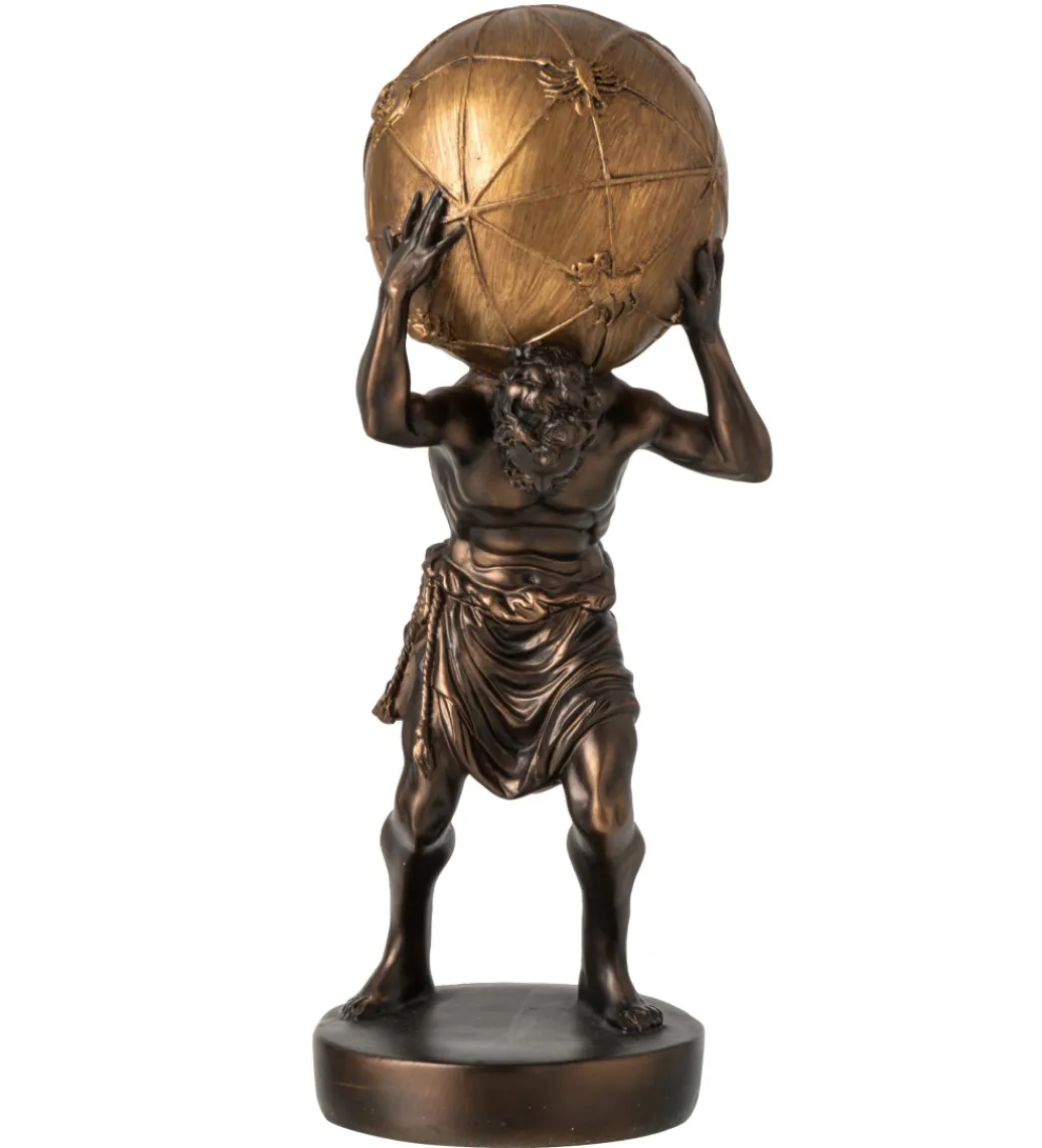 Figurka BALL HOLDING 42 cm ciemno brązowa złota*J-Line Discount