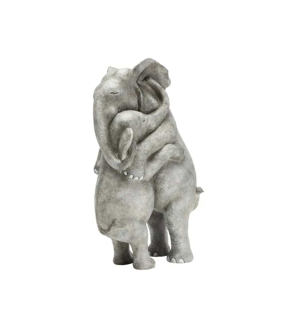 Figurka dekoracyjna Elephant Hug 36 cm szara*KDesign