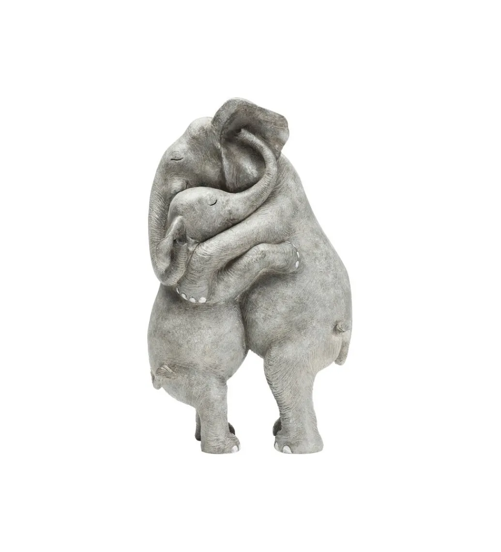 Figurka dekoracyjna Elephant Hug 36 cm szara*KDesign