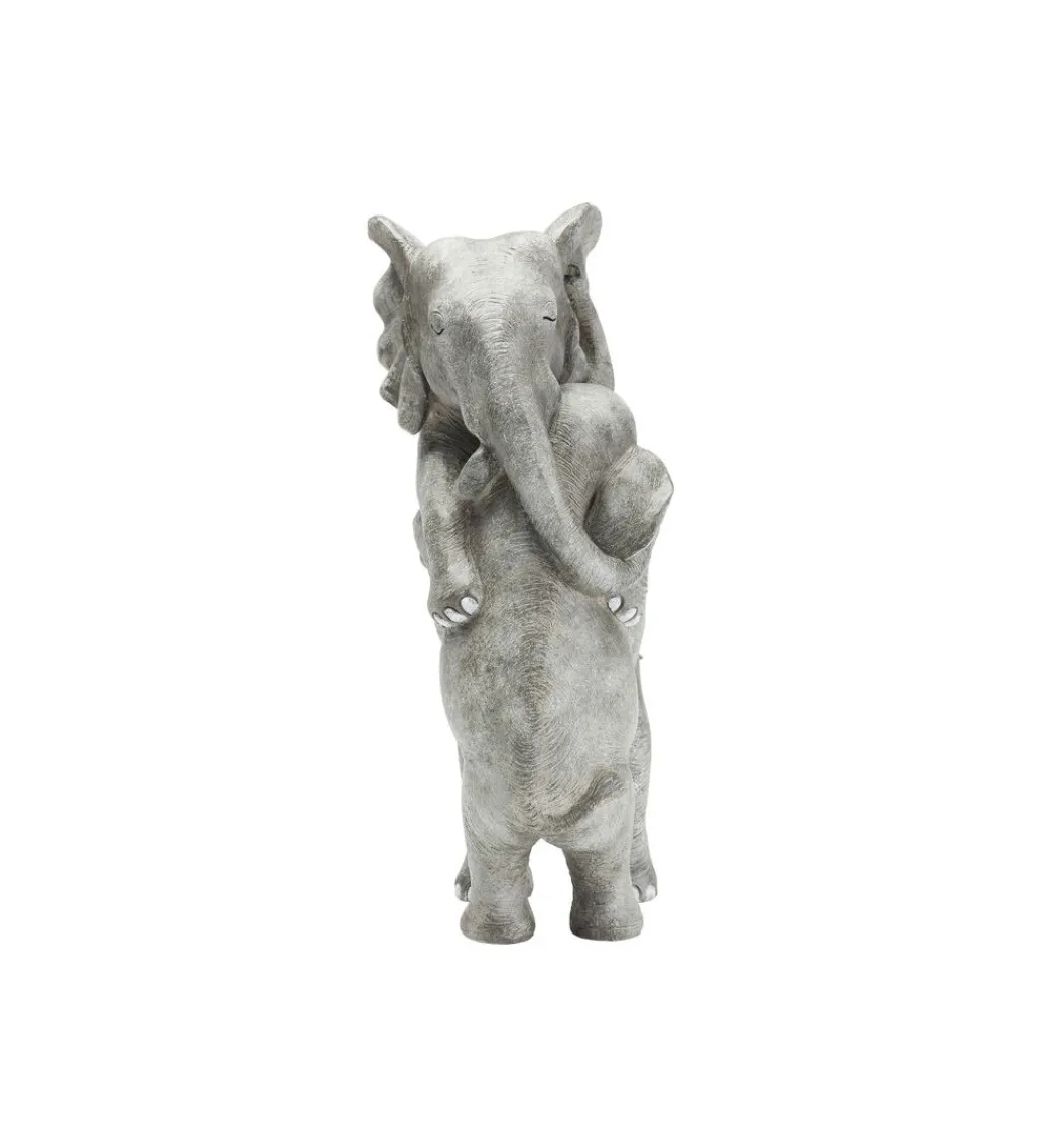 Figurka dekoracyjna Elephant Hug 36 cm szara*KDesign