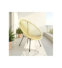 Fotel ACAPULCO 85 cm jasnożółty*KARE New