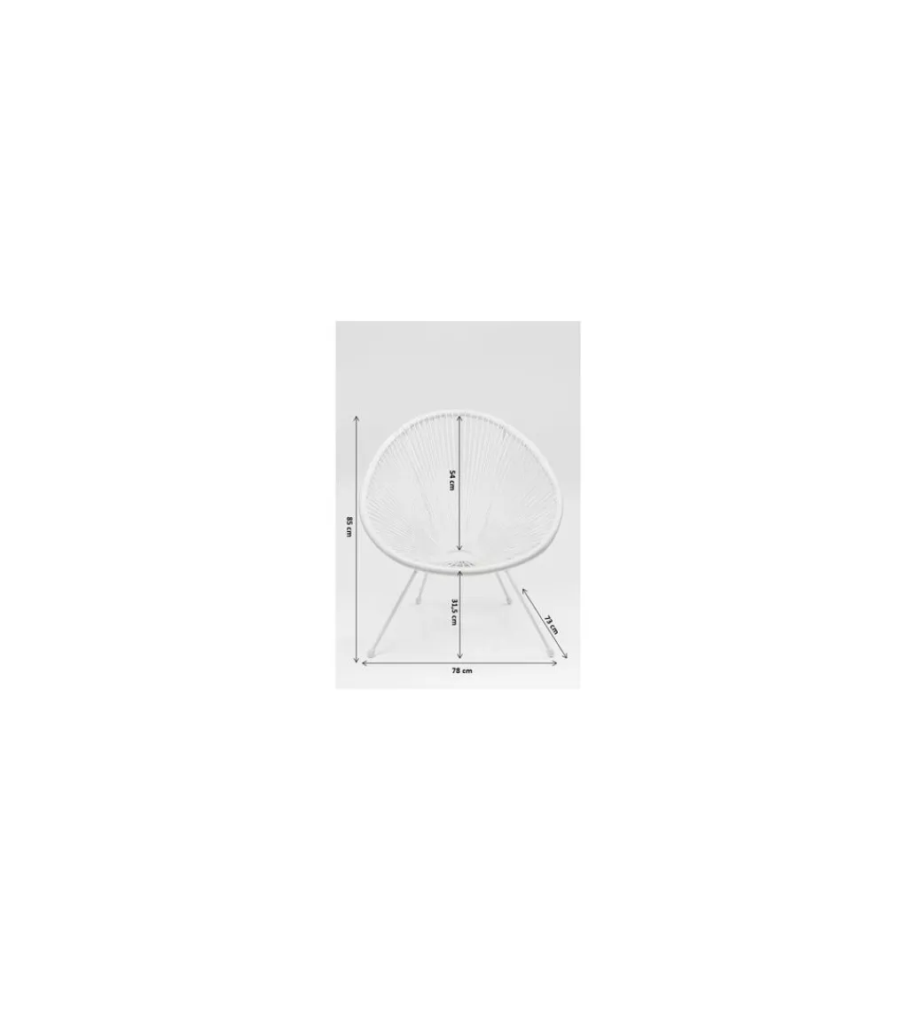 Fotel ACAPULCO 85 cm mono biały*KARE Discount
