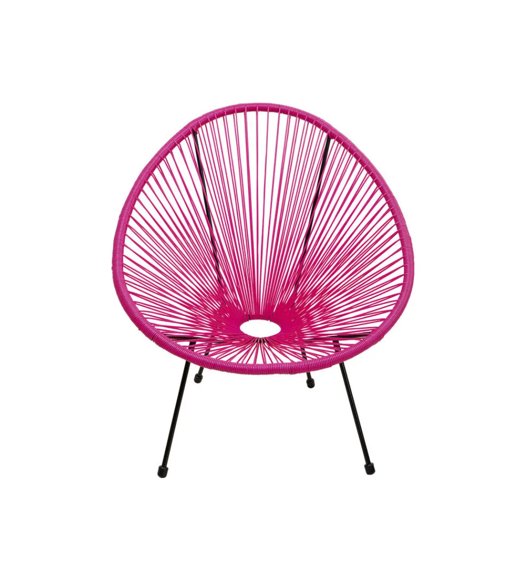 Fotel ACAPULCO 85 cm różowy*KARE Outlet