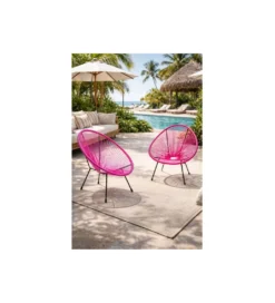 Fotel ACAPULCO 85 cm różowy*KARE Outlet