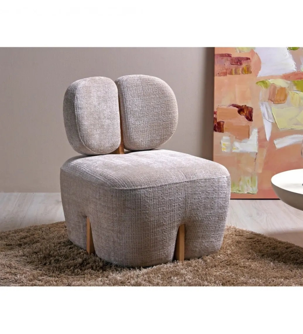 Fotel ARHOA 82 cm drewno brzozy beżowy*Imeri