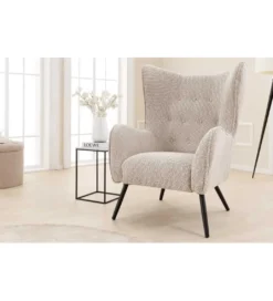 Fotel ARIANA Bouclé Greige*Invicta Interior - przedsprzedaż Clearance
