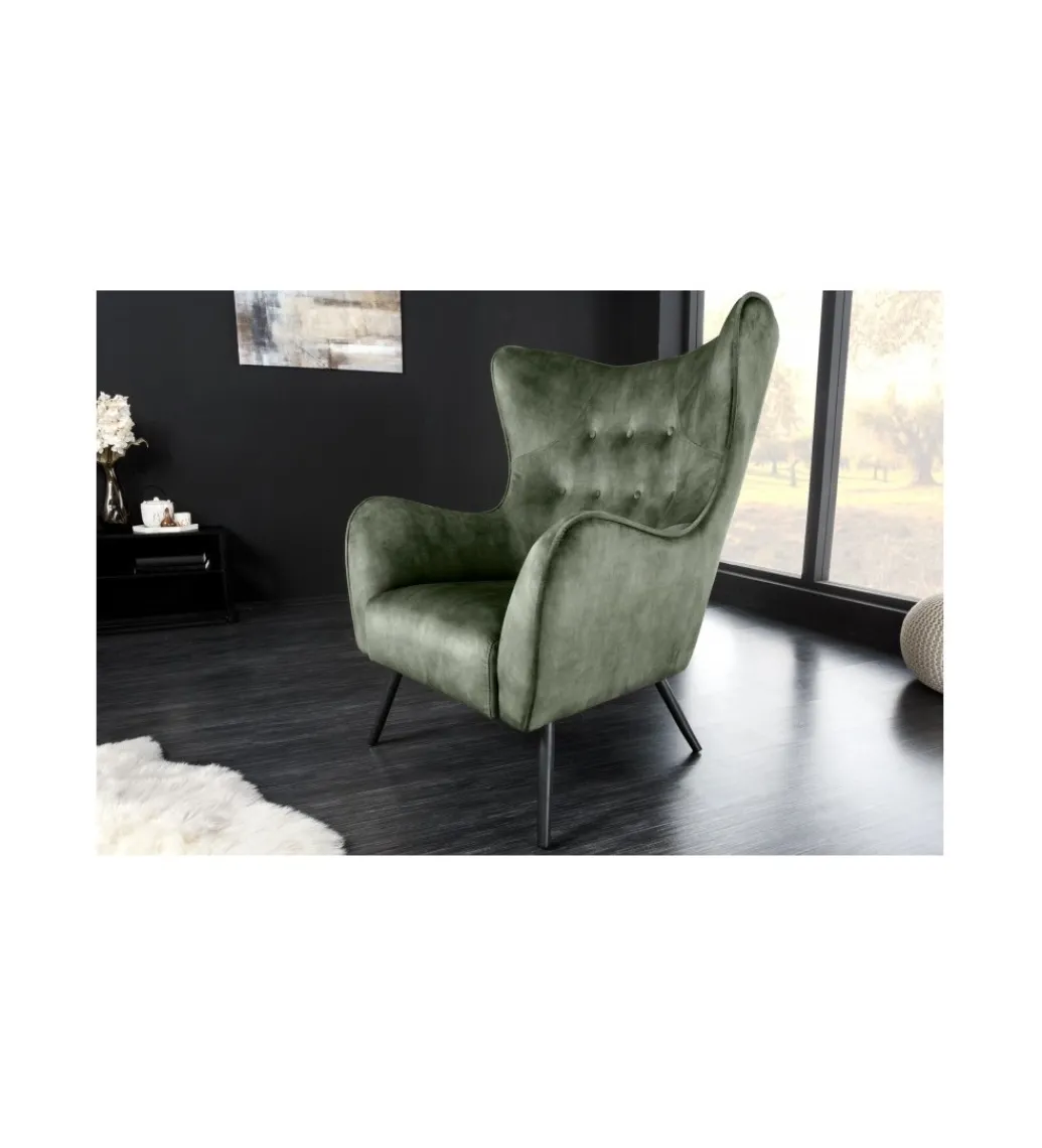 Fotel ARIANA zielony*Invicta Interior - przedsprzedaż Clearance
