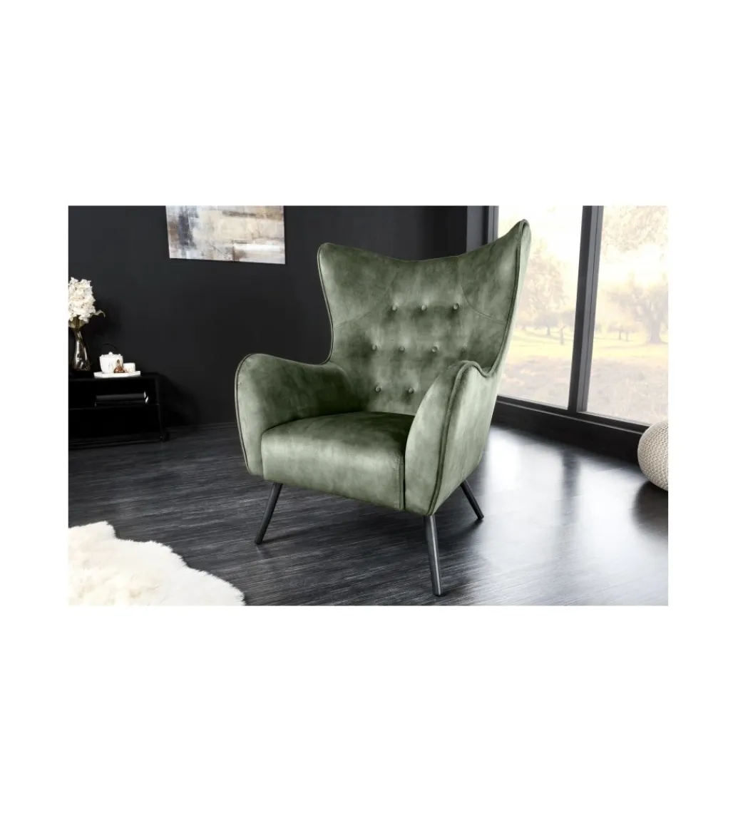 Fotel ARIANA zielony*Invicta Interior - przedsprzedaż Clearance