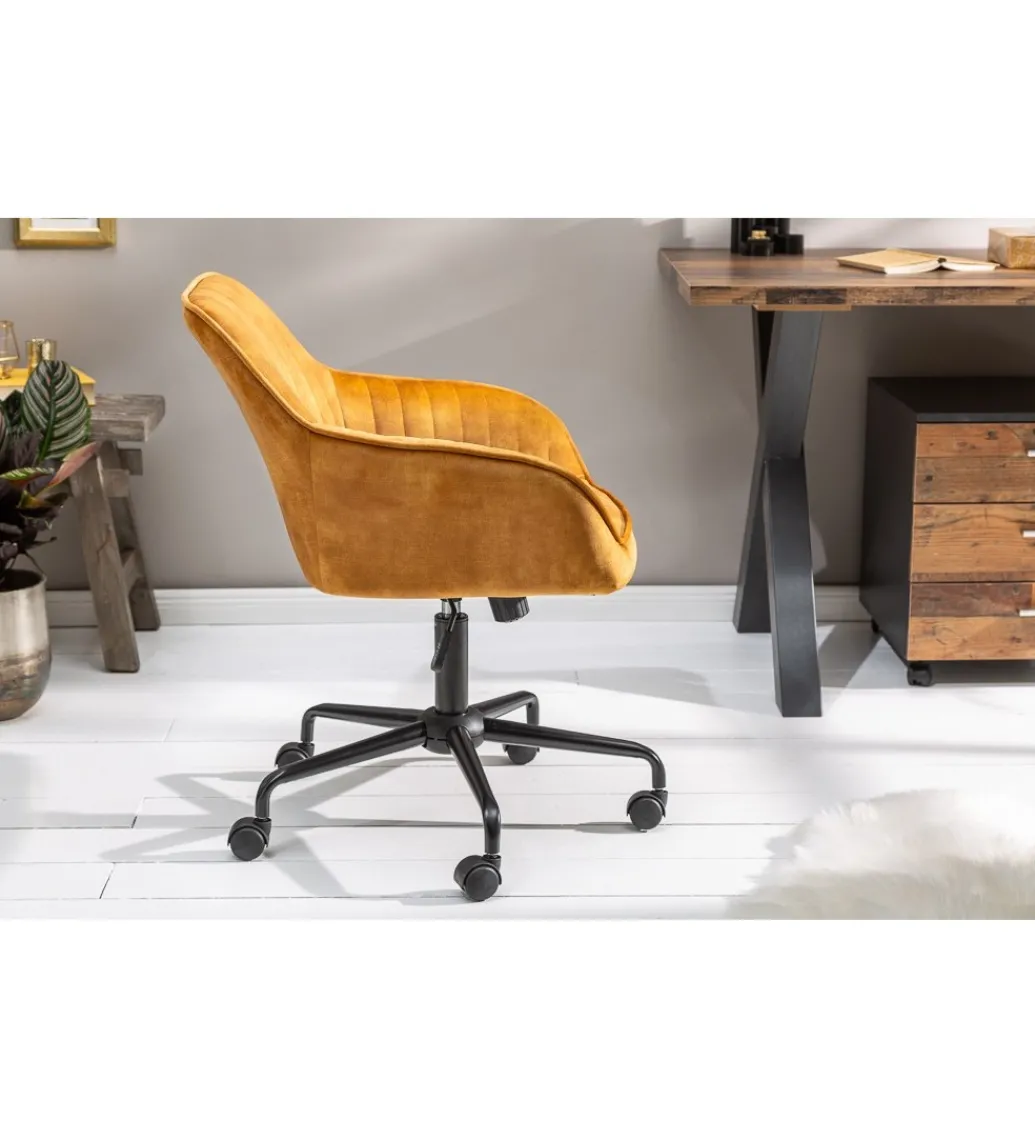 Fotel Biurowy Dutch Comfort ciemna musztarda*Invicta Interior Outlet