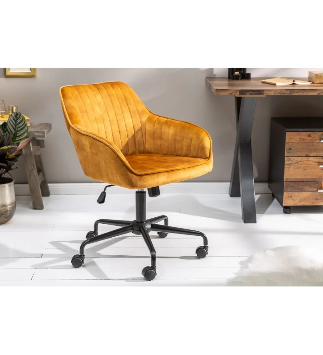 Fotel Biurowy Dutch Comfort ciemna musztarda*Invicta Interior Outlet