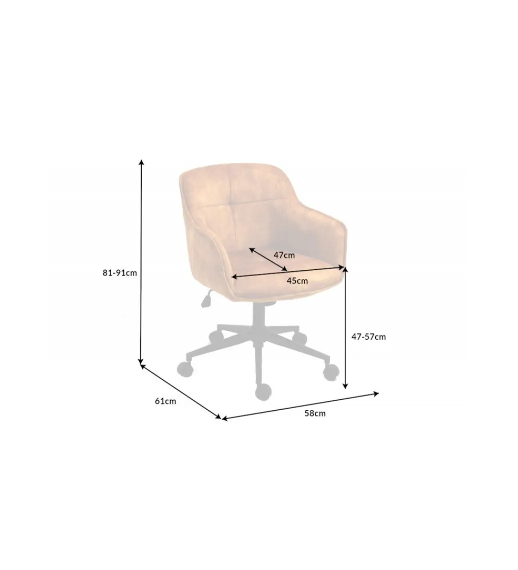 Fotel biurowy Edmonton ciemna musztarda*Invicta Interior Outlet