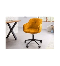 Fotel biurowy Edmonton ciemna musztarda*Invicta Interior Outlet