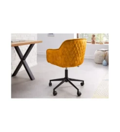 Fotel biurowy Edmonton ciemna musztarda*Invicta Interior Outlet