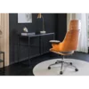 Fotel biurowy MANHATTAN od 44 do 54 cm szary drewno dębu*Invicta Interior - przedsprzedaż Clearance