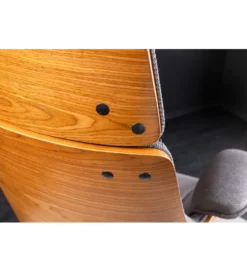 Fotel biurowy MANHATTAN od 44 do 54 cm szary drewno dębu*Invicta Interior - przedsprzedaż Clearance