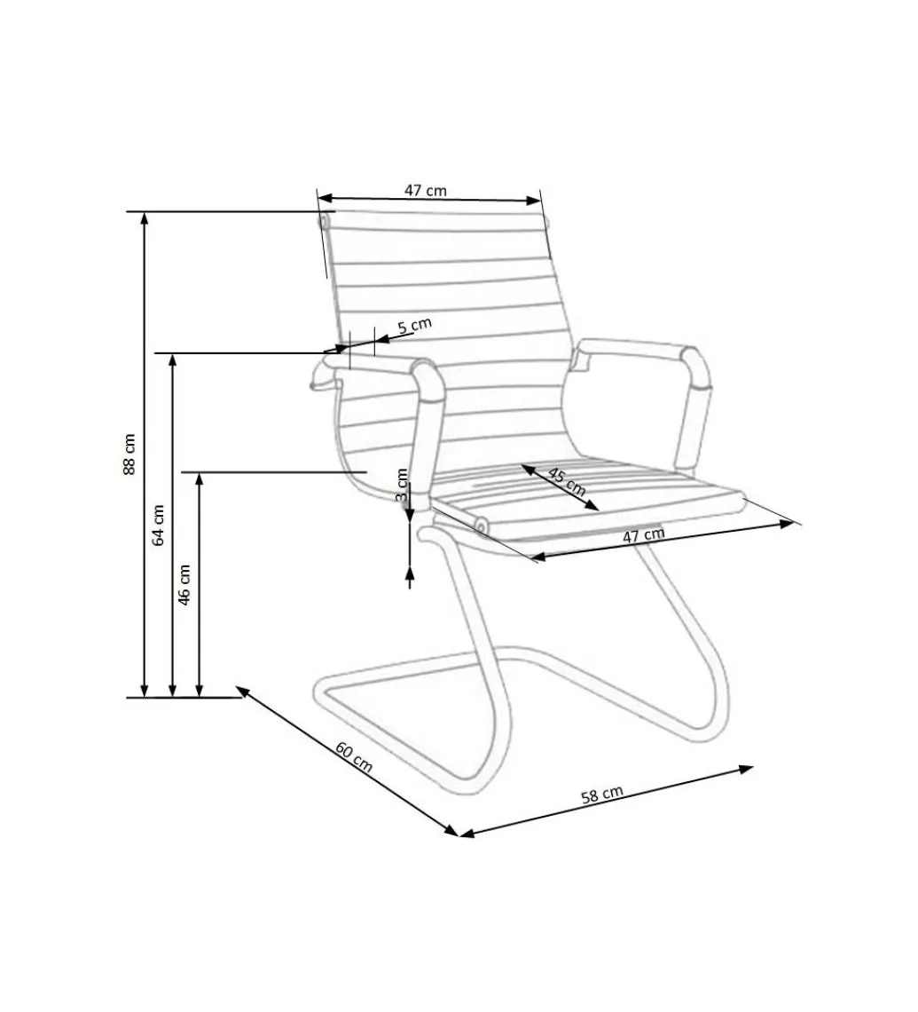 Fotel biurowy PRESTIGE SKID czarny*Halmar