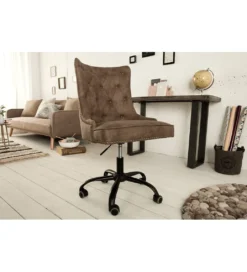 Fotel biurowy Victorian brązowy*Invicta Interior